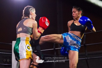 Capital Punishment 46. Fight 3 - Jamiera Martis (Combat Room Muay Thai) vs Linda Srei (MTI Wellington). Copyright © 2019 Silver Duck. All Rights Reserved.