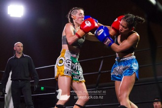 Capital Punishment 46. Fight 3 - Jamiera Martis (Combat Room Muay Thai) vs Linda Srei (MTI Wellington). Copyright © 2019 Silver Duck. All Rights Reserved.