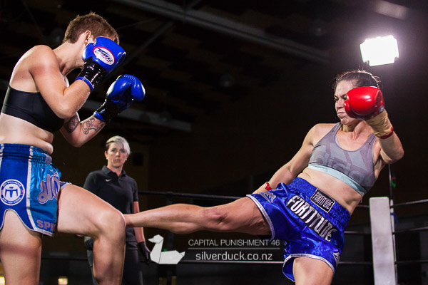 Capital Punishment 46. Fight 12 - Jade Fleetwood (The Fortitude Gym) vs Rosie "Spicy" Sandiford (MTI Wellington). Copyright © 2019 Silver Duck. All Rights Reserved.